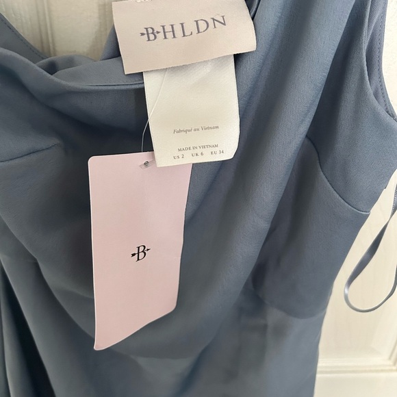 BHLDN Dylan one shoulder satin side slit gown NWT - Picture 11 of 16